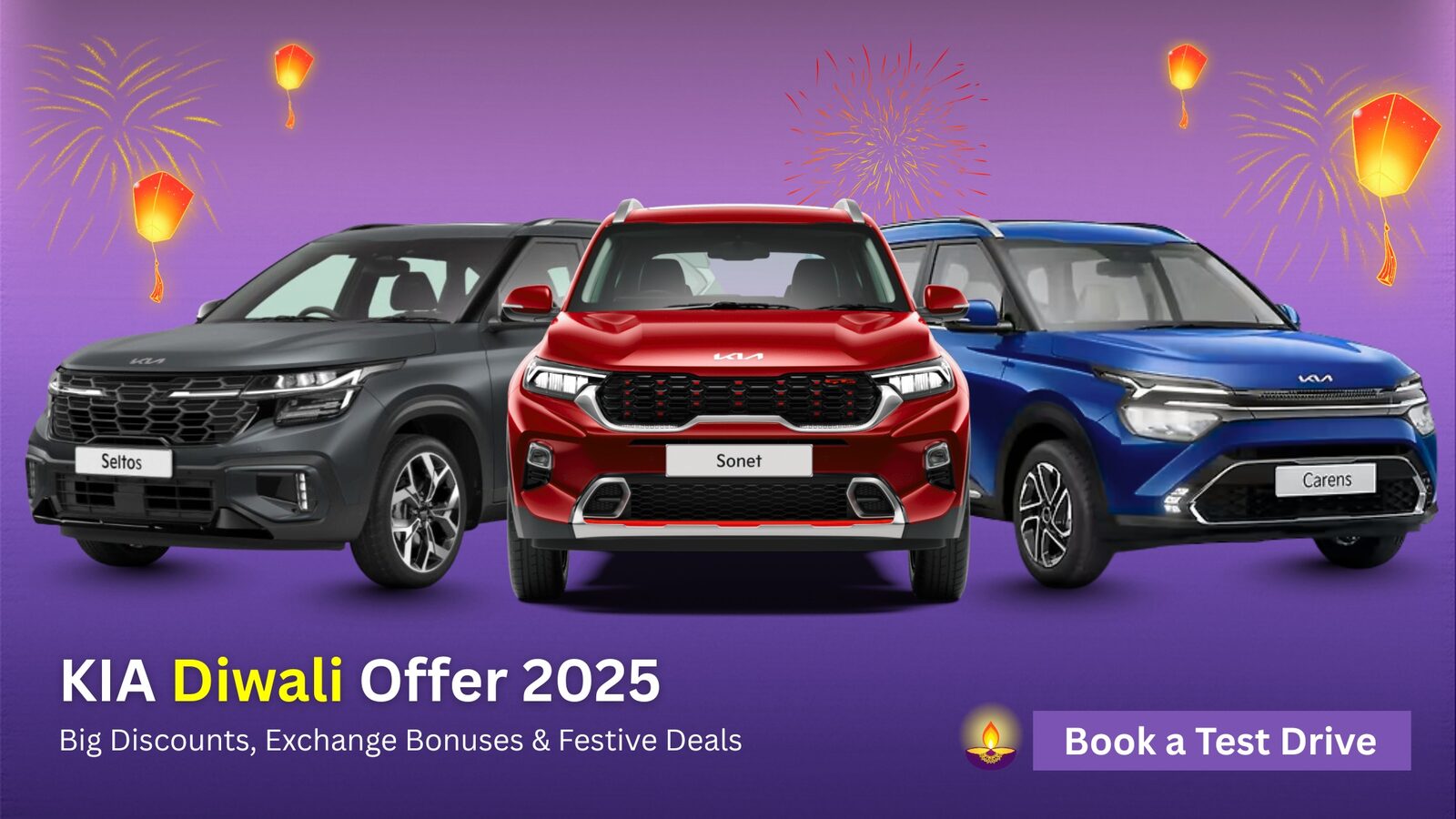 KIA Diwali Offer 2025 – Big Discounts, Exchange Bonuses & Festive Deals