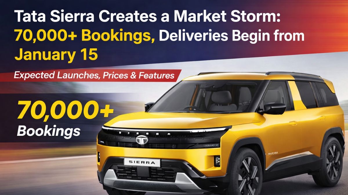 Tata Sierra Creates a Market Storm: 70,000+ Bookings, Deliveries Begin from January 15
